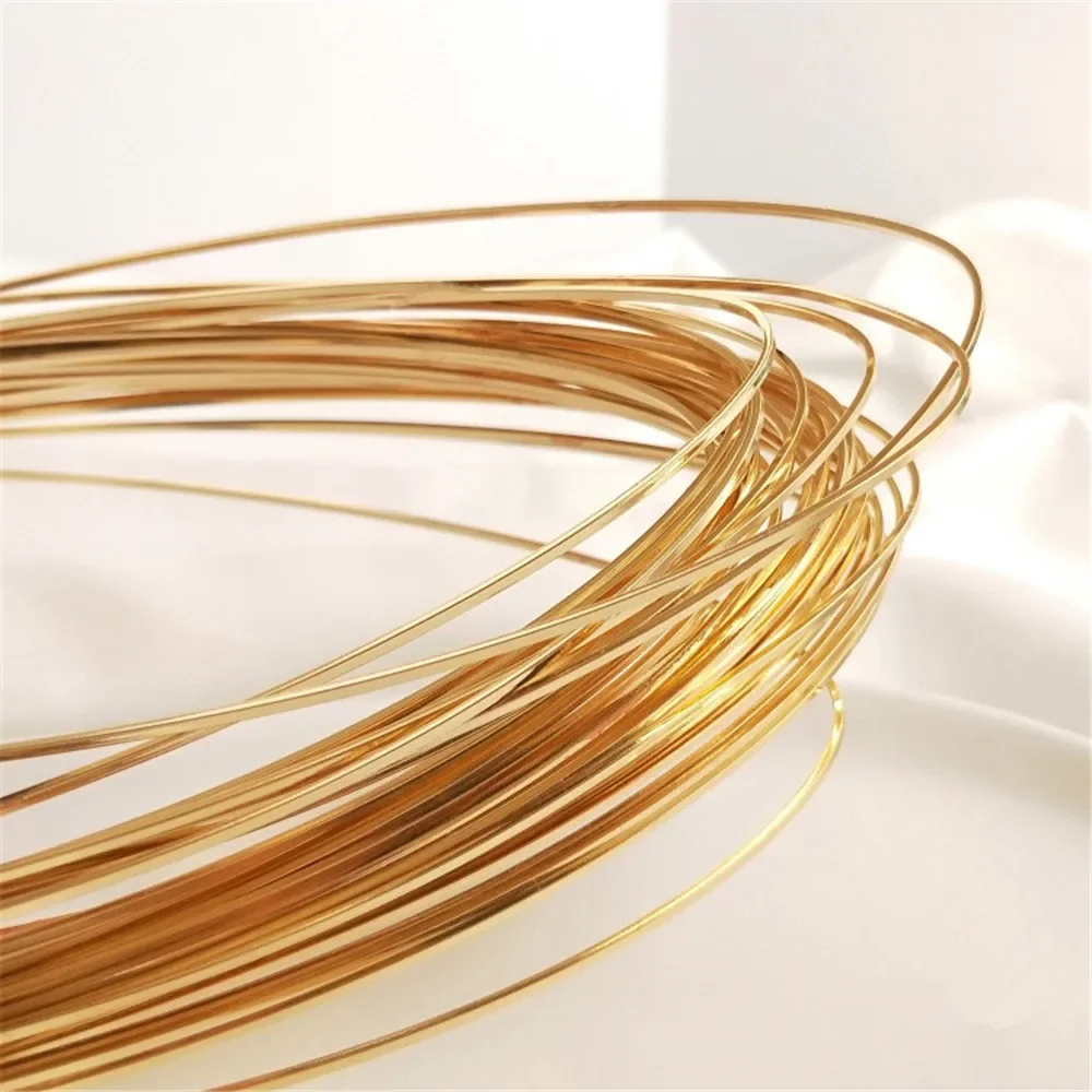 

14K Gold Color Accessories Copper bag real gold square gold wire square wire bracelet collar modelling line DIY manual material