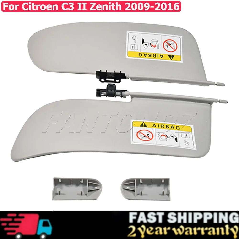 

1Pair Sun Visor Sunshade Kit L+R 1613251480 A1613251480 For Citroen C3 II Zenith 2009-2016 Car Accessories