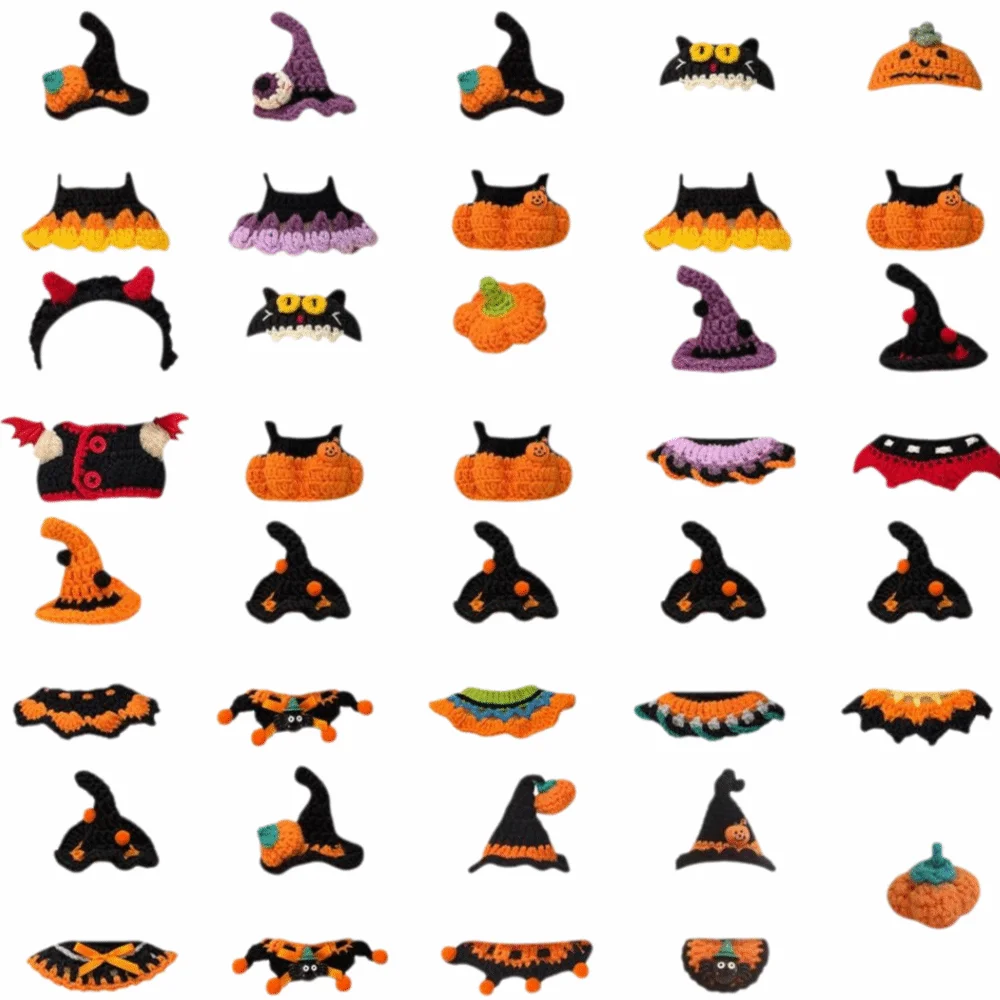 Nuevo Mini vestido de Halloween de vinilo tejido a mano para ropa, conjunto DIY de algodón