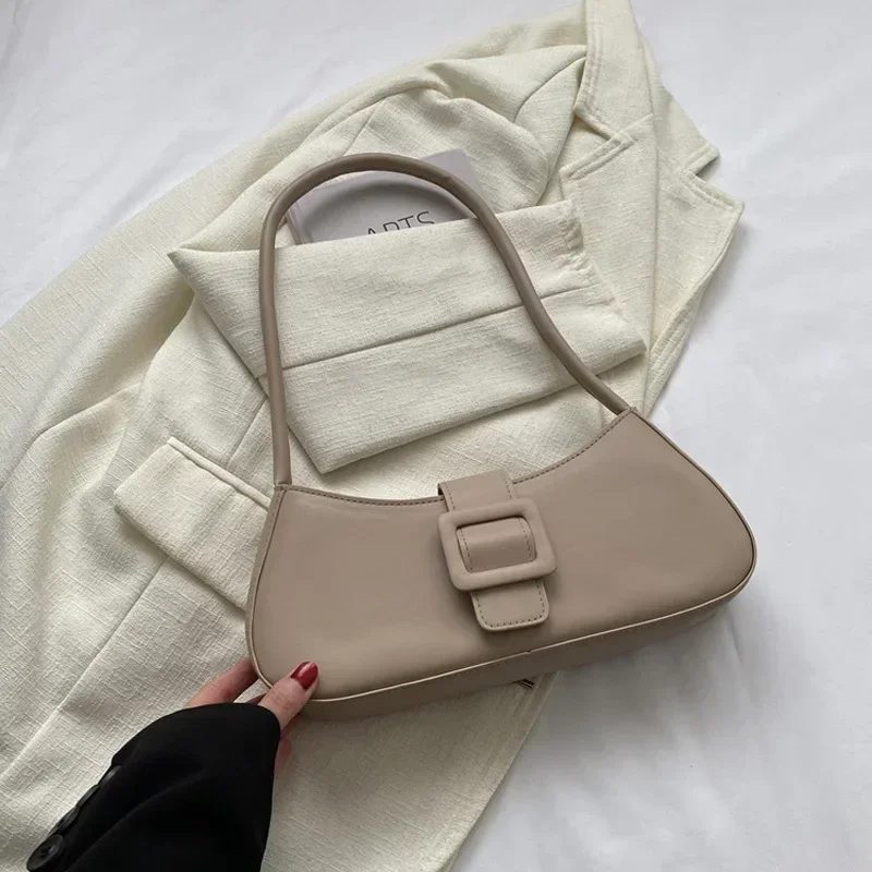 Artificial Leather Square Underarm Bags Fashion Solid Women\'s Shoulder Bag Ladies Handbags For Daily Used and Gift