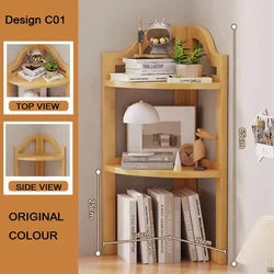 Childrens bookshelf corner storage book racks for office home wall corner bookcase ECO-friendly bamboo wood furniture