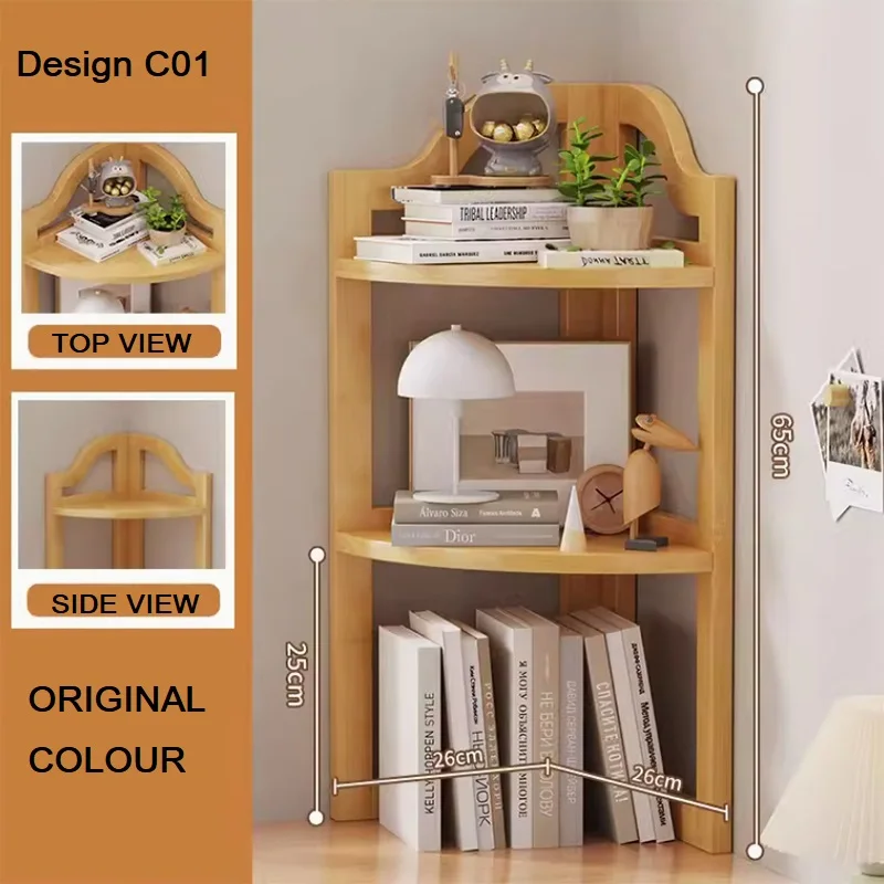 Childrens bookshelf corner storage book racks for office home wall corner bookcase ECO-friendly bamboo wood furniture