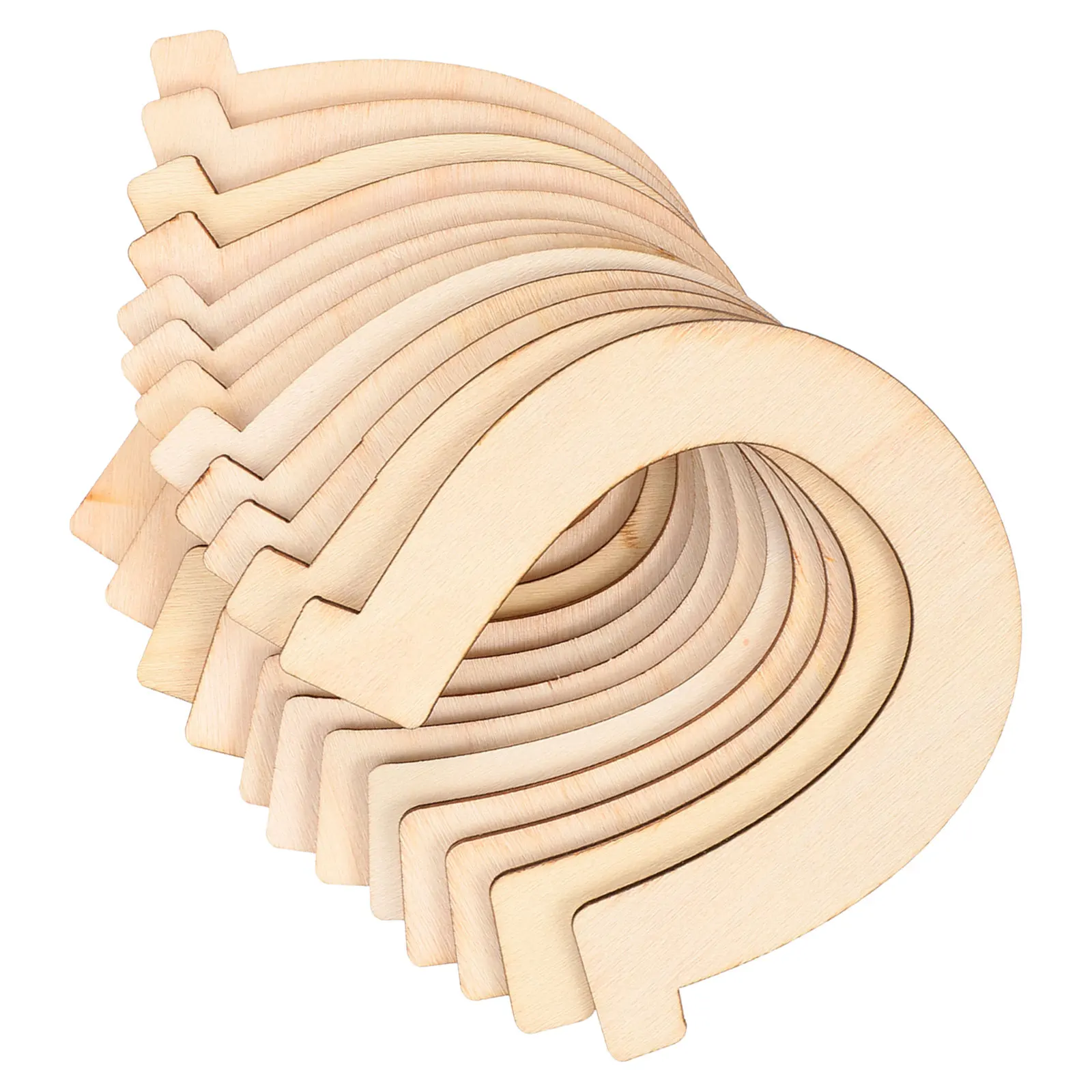 

48Pcs Horseshoe Design DIY Wooden Slices Unfinished Lightweight Double-Sided Painting Chips Creative Handcraft Decor