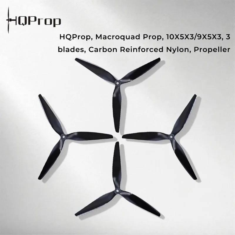 HQProp HQ Macroquad Propeller 10X5X3 9X5X3 1050/9050 10 Zoll 9 Zoll 3-Blatt Schwarz Kohlefaser-Verstärkter Nylon-Propeller für RC FPV Drohnen