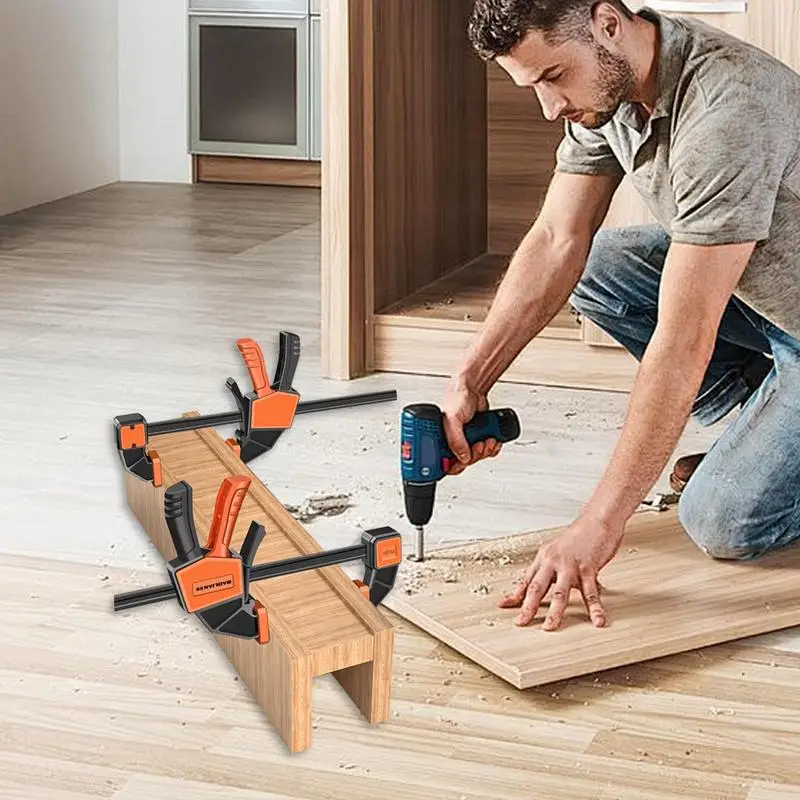 Bar Clamp For Woodworking Quick-Release Hand Clamp Spreader F Clamp Micro-Adjustment Handle For Stable Fixing Solutions In