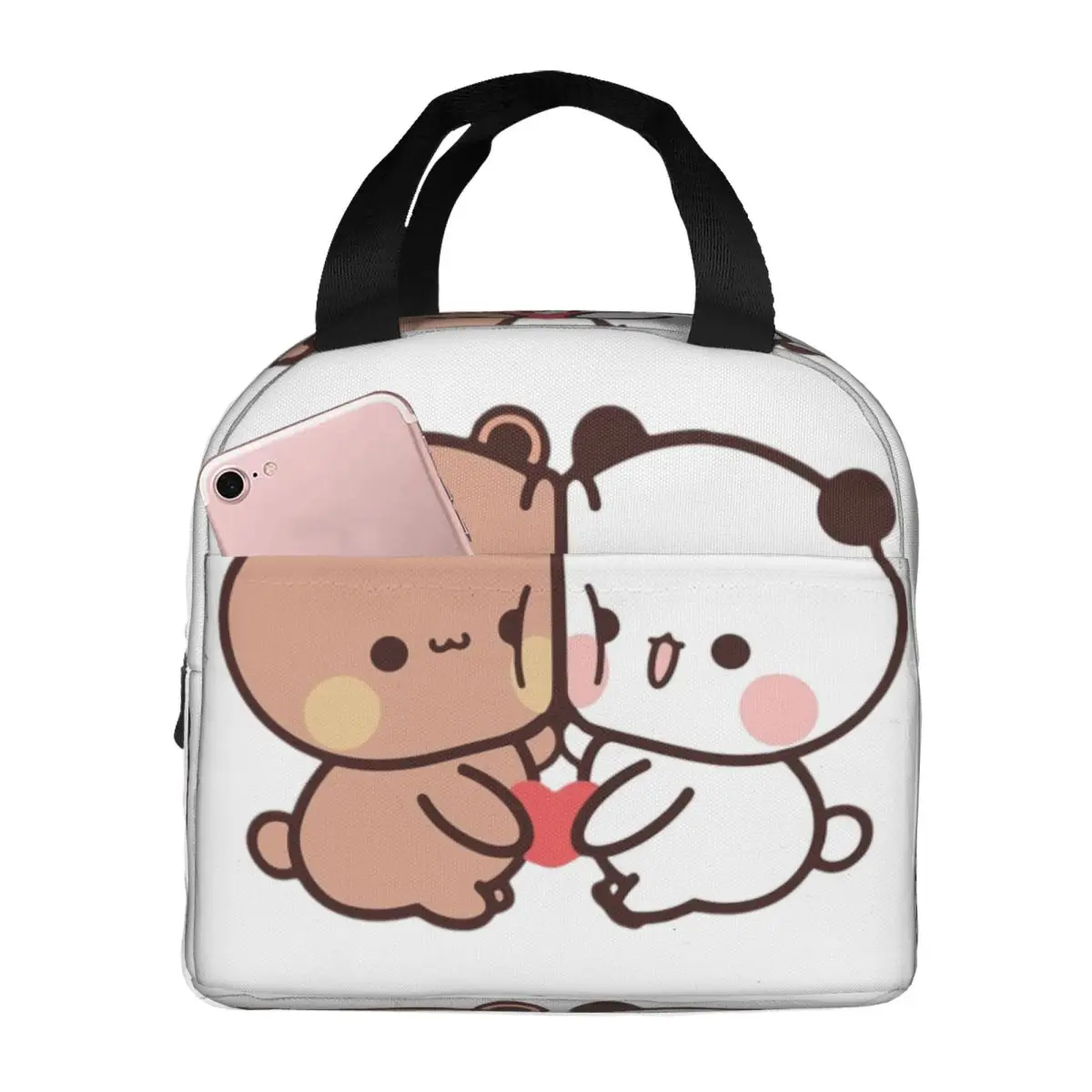 Bubu Dudu Panda And Brownie Bear Couple Thermal Insulated Lunch Bag Women Resuable Lunch Tote Camping Travel Storage Food Box