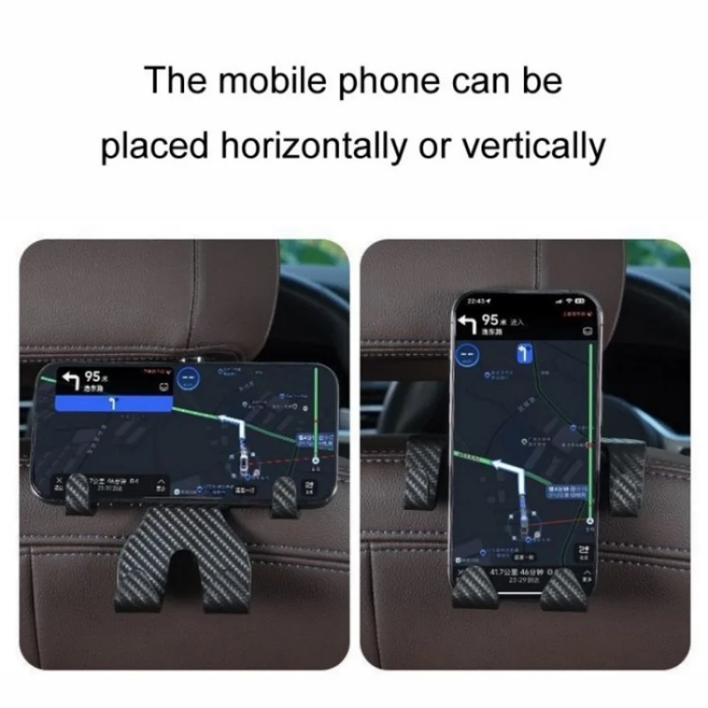 Multi-Functional Car Interior Modification: 4-in-1 Fiber-Textured Hidden Seat Back Hooks for Automotive Use