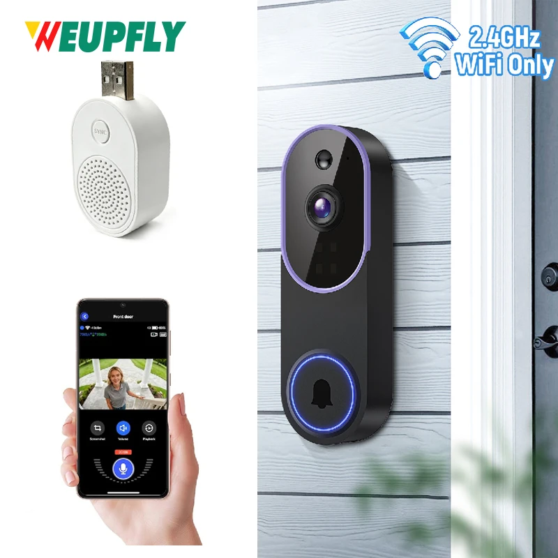 1080P Wireless Video Doorbell Cameras with AI Human Detection & Motion Detection Alerts, Two-Way Audio, Night Vision