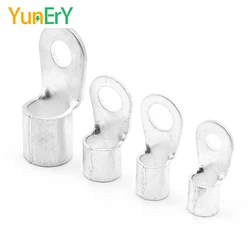 10PCS OT10/16/25/35/50-6/8/10/12/14 Electrical Terminal O-Type Terminal Cable Connector Copper Tinned Ring Connector 12-1/0 AWG