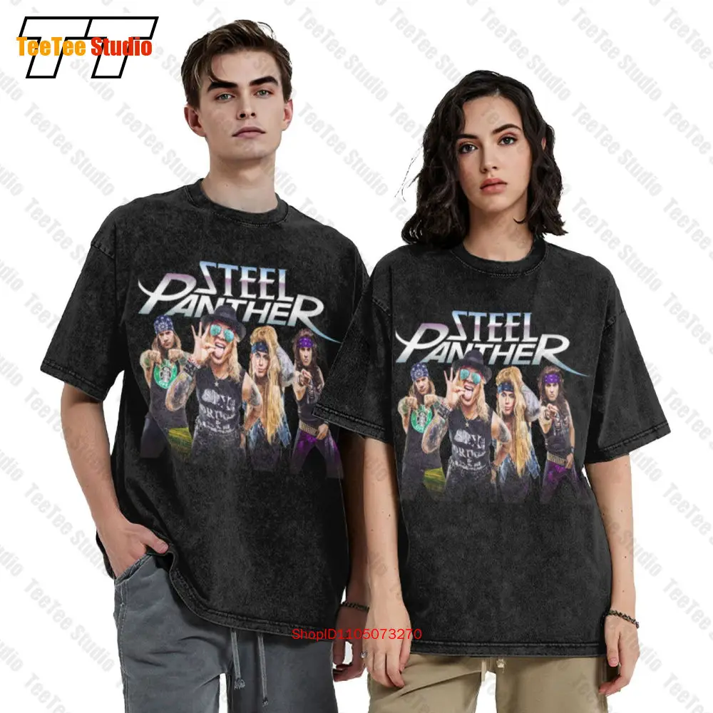 Immagine 3: T-shirt oversize vintage con logo Steel Panther Old School Rock Band BPXD