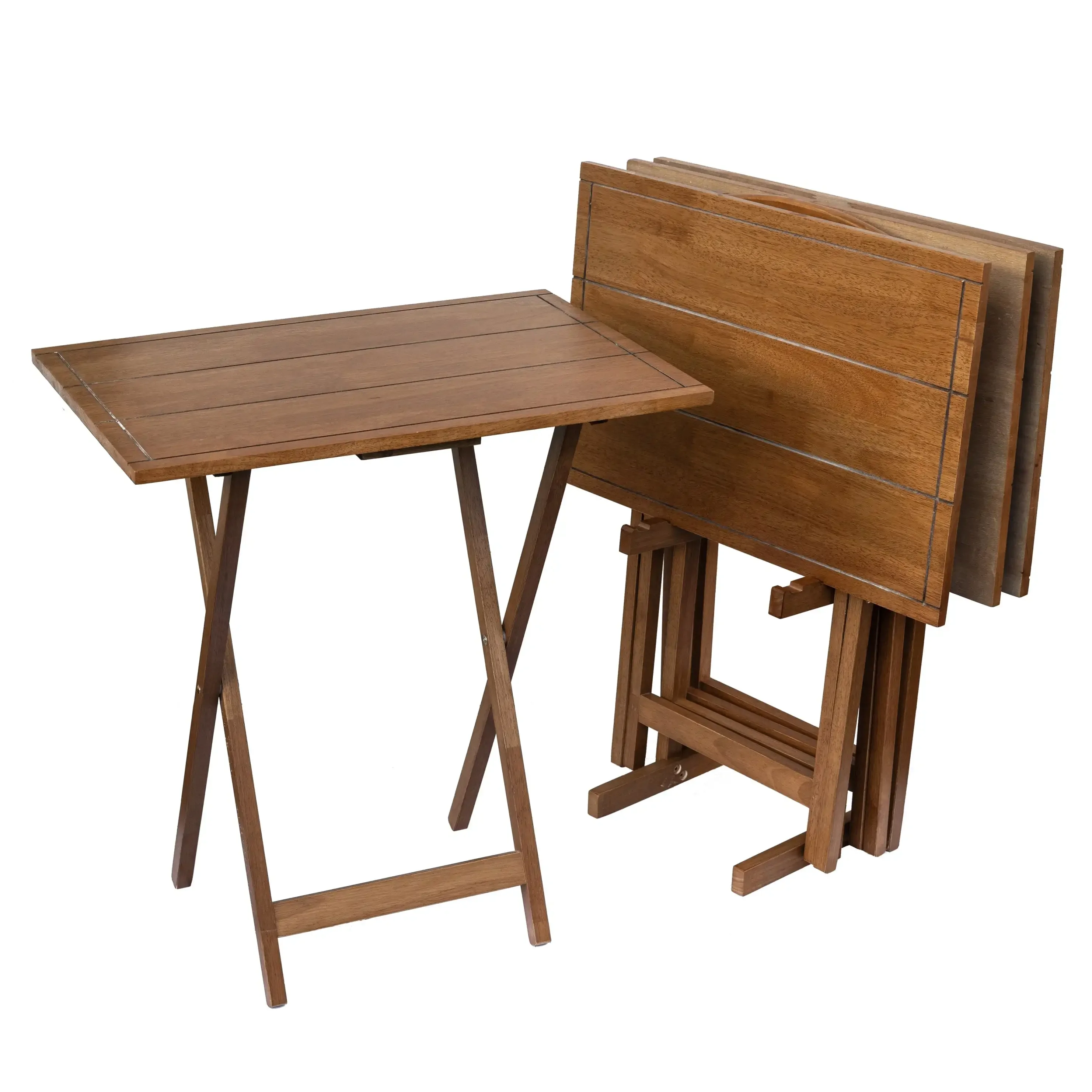 

5pcs Over Size TV Tray Farmhouse Walnut L23.62" x W15.75" x H25.98"