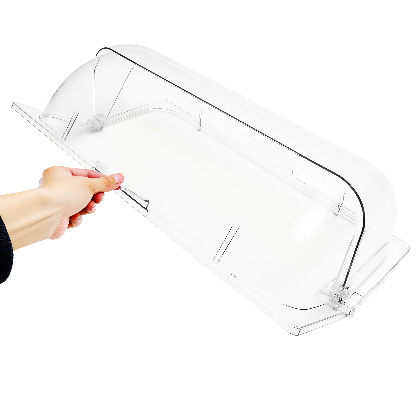 Paquete de 4 Cubiertas Transparentes para Alimentos con Tapa Enrollable, Cubierta Protectora Antipolvo de PC de Grado Alimenticio para Exhibición de Alimentos en Buffet, para Pasteles, Frutas, Sushi, Ensaladas