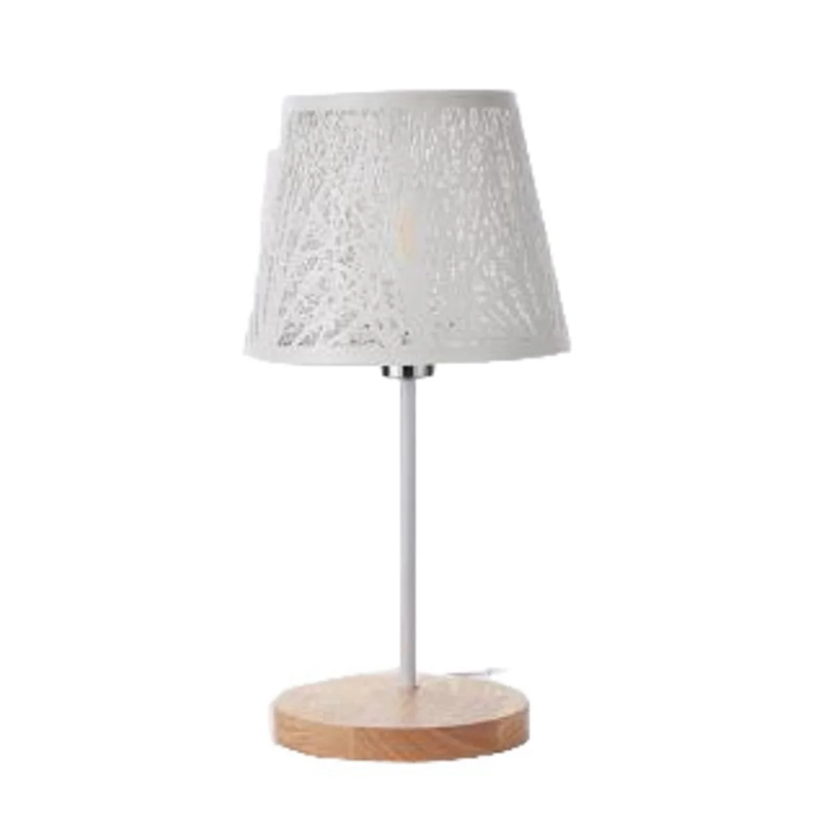 

Table Lamp, Barrel Metal Lampshade and Base with Tree Pattern,Suitable for Tabletop Pendant Lamp Wall Lamp White EU PLUG