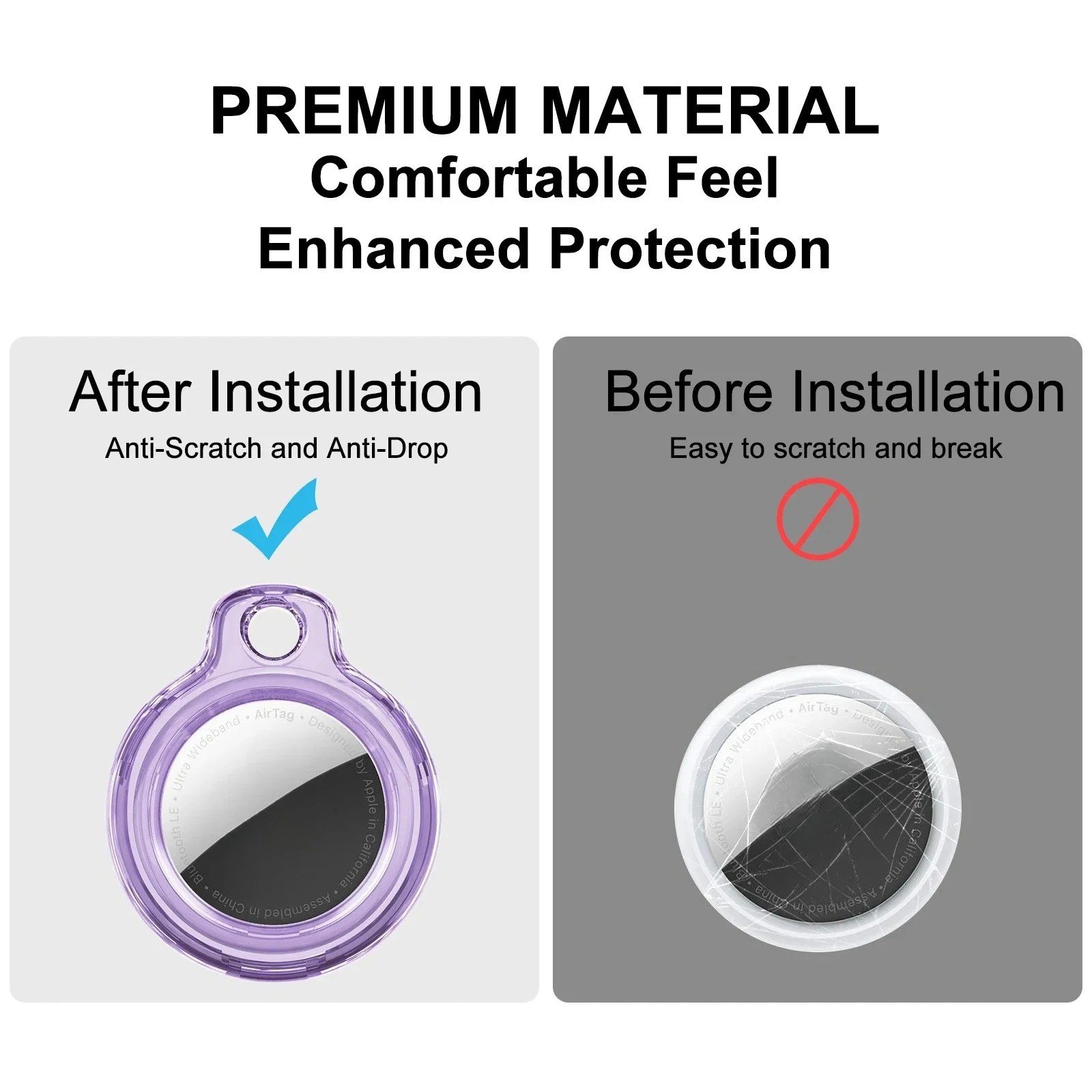 سلسلة مفاتيح صلبة من CoverJoy لجهاز AirTag حافظة واقية مضادة للصدمات ومضادة للسقوط لمفاتيح حقائب الظهر وأجهزة تعقب الأمتعة، #4