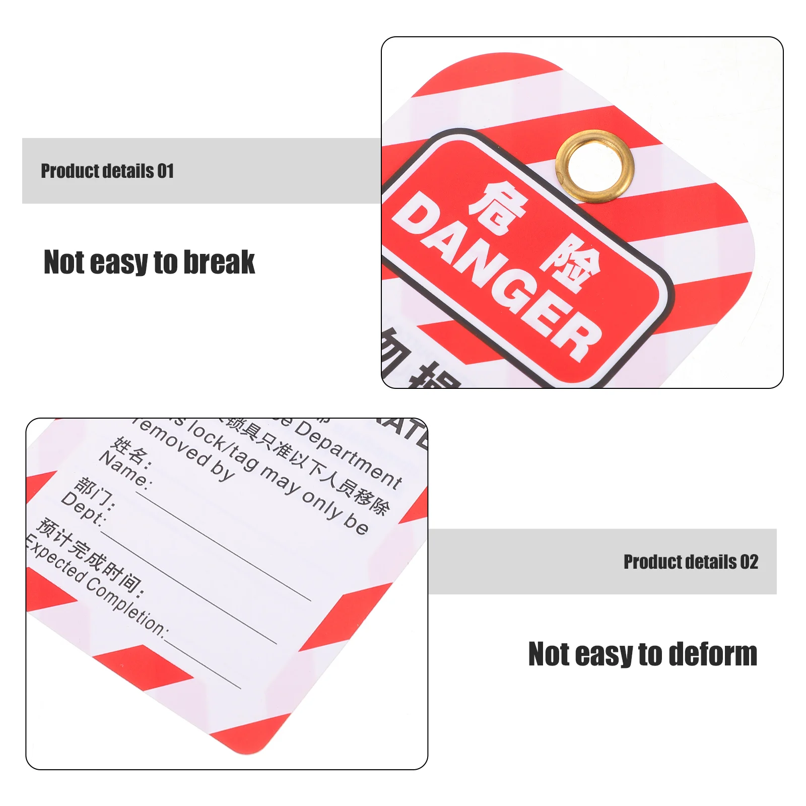 

5pcs Safety Danger Hanging Tags Warning Hanging Labels for Equipment Repair PVC Material Traffic Safety Signs