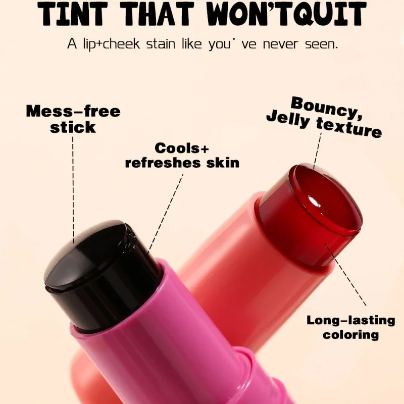 MISS ROSE Jelly Matte Moisturising Bouncy Blush Stick Makeup Sheer Coverage Oil Control Natural Finish Blendable Cushiony Blushe