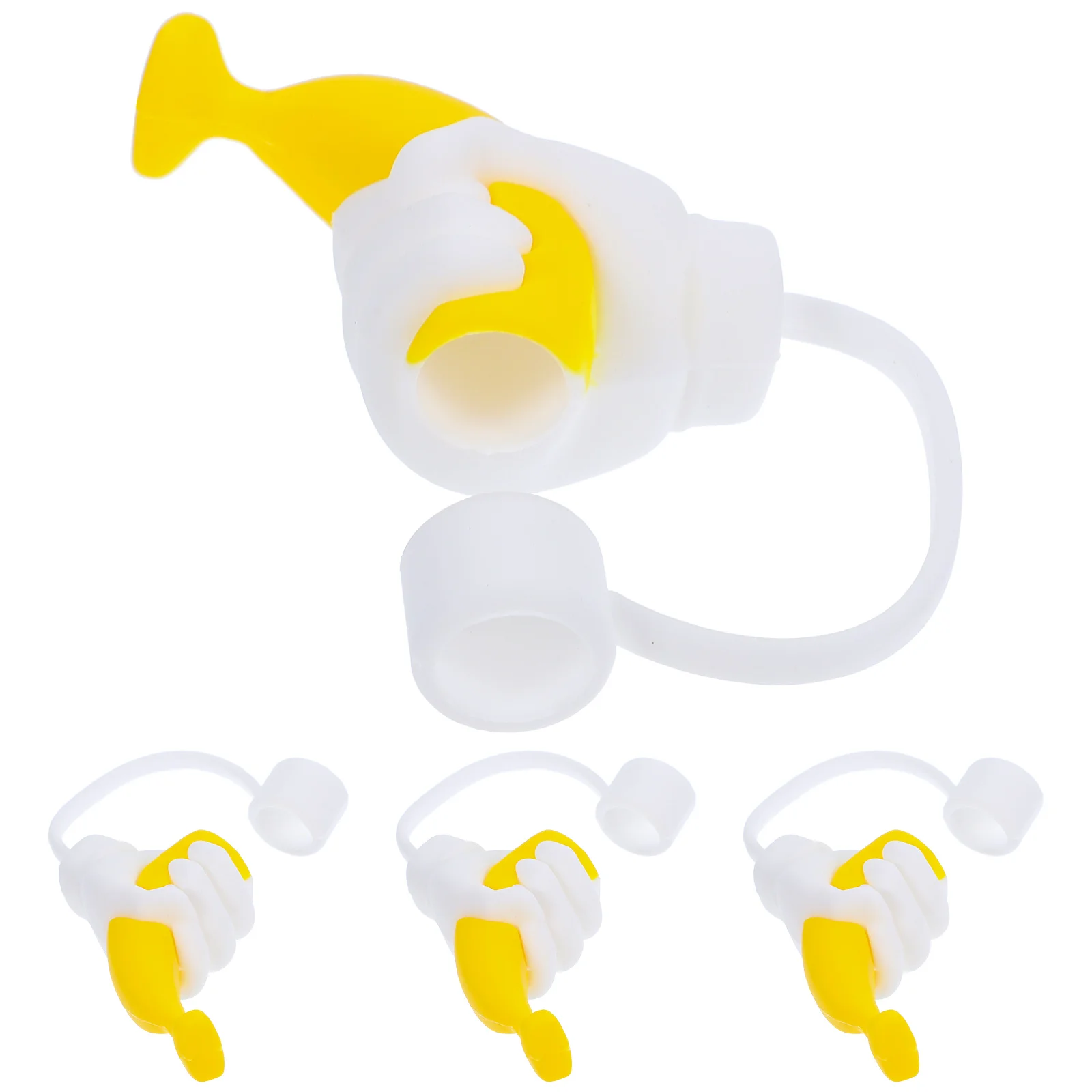 

4 Pcs Straw Dust Plug Cap Covers Silica Gel Silicone Tips Protector Reusable Safe Travel Camping Party Office