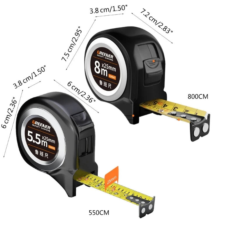 1pc 5.5M/8M 18Ft / 26Ft Tape Measure ,1-Inch Wide Blade with Nylon Coating,Metric Tape Ruler Measuring Tool