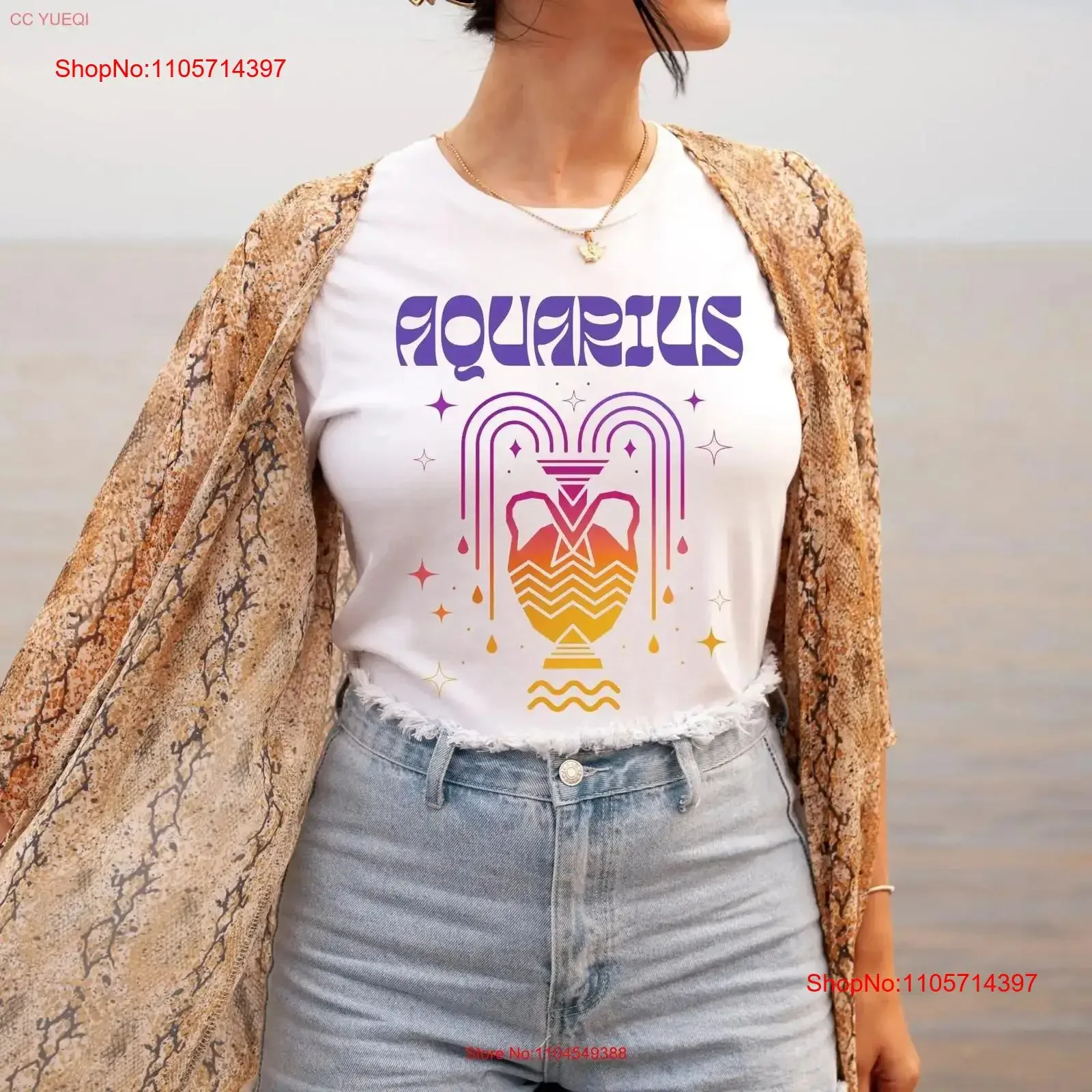 Aquarius Zodiac Sign T Shirt birthday tee gift astrology lover retro inspired vintage Washed Slightly graphic Breathable Casual