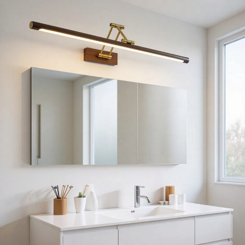 Iron LED Mirror Front Lamp Modern Minimalism Mirror Light Bedroom Bathroom Living Room Lighting Lamps Tricolor Decoration Lights - view 2
