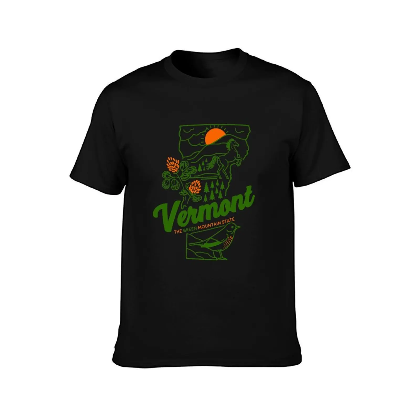 Vintage Vermont Shirt T-Shirt, Summer Casual Cotton Tee, Oversized Streetwear Tops, Vintage Graphic Print, Unisex Men Women