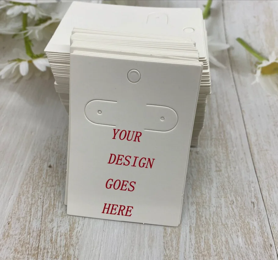 50pcs Custom Rectangle Earring Cards, Jewelry Display Card, Personalized Jewelry Hang Tags, Personalized Earring Display Cards,