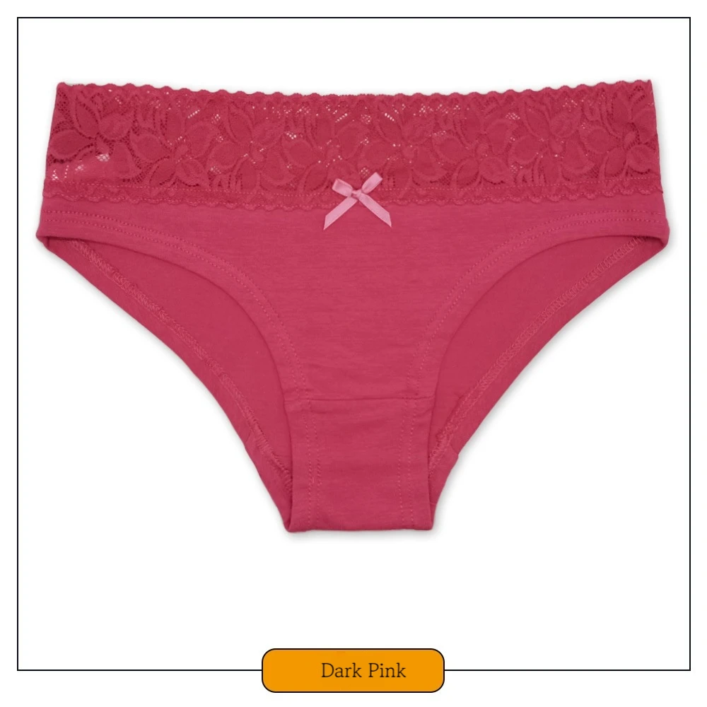 Sous-vêtements en dentelle de coton pour femmes, joli nœud, sexy, taille basse, couleur unie, sous-vêtements en coton pour femmes, M-XL