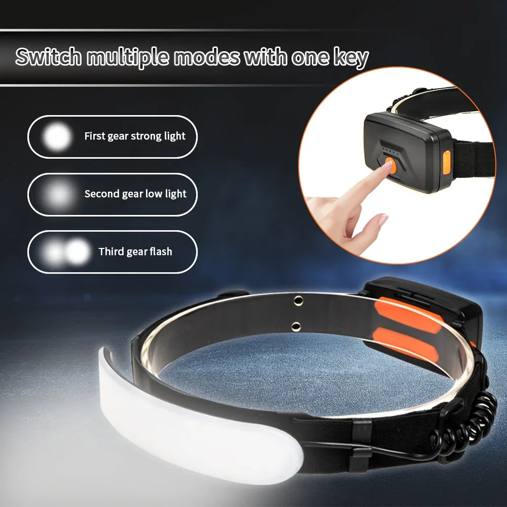 5000/7500 MAh COB LED lampada frontale USB ricaricabile luce esterna impermeabile potente faro escursionismo campeggio pesca proiettore