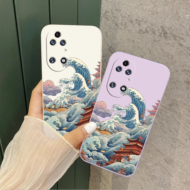 P 50 Pro Raging Sea Silicone Phone Case For Huawei P40Pro P30Pro P50 P50Pro P60 P60Pro Pura 70 Nova 9 10 12 Mate 30 50 Cover
