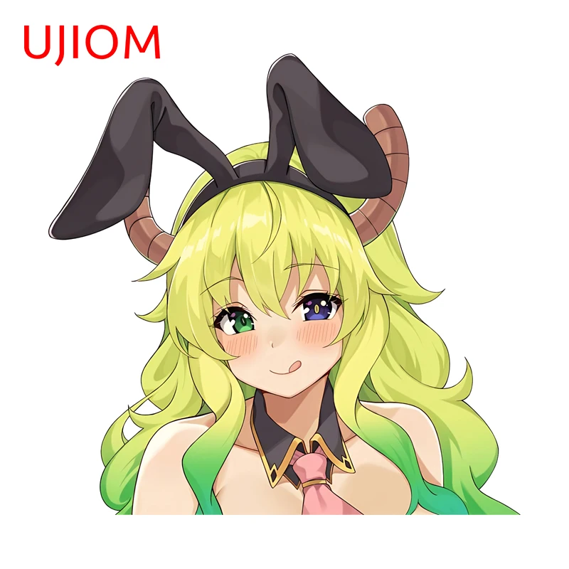 UJIOM mirando encantador Lucoa pegatina de pared Orejas de conejo creativo divertido animado Graffiti calcomanía sala de juegos caja de ordenador decoración de chapa