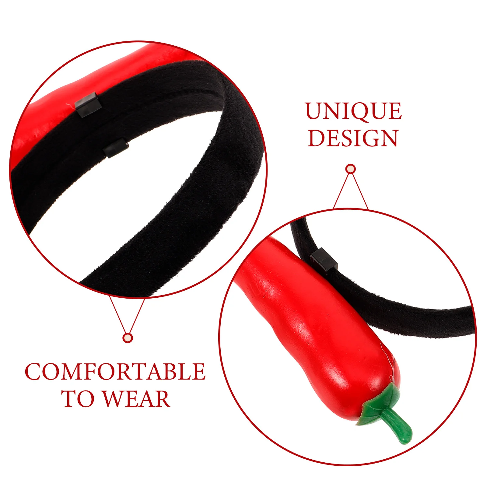 

Lovely Chili Design Hair Hoop Women's Unique Headdress for Birthday Christmas Party Stage Performance Fashion Hair Accessory