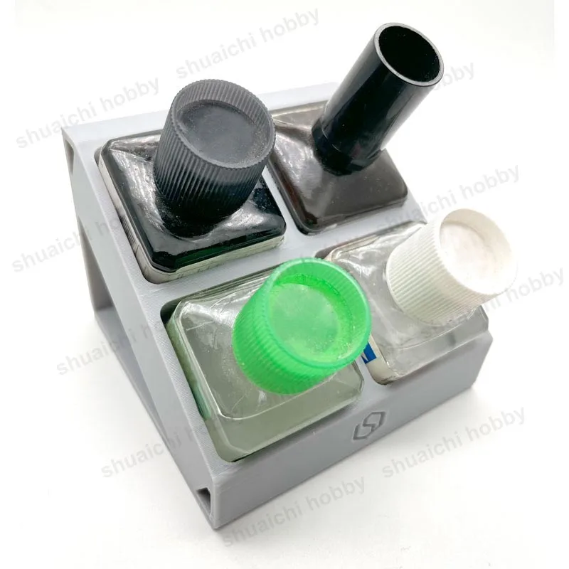 Base de garrafa de cola impressa 3d, redonda/quadrada, suporte de armazenamento de água cola, ferramentas de montagem diy para modelo de carro tanque de aeronave, 1 peça