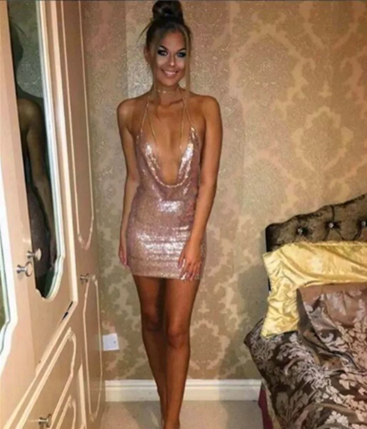 Sling vestido de lantejoulas vestidos femininos sexy streetwear decote em v sem mangas sem costas elegante festa y2k cintura alta night club