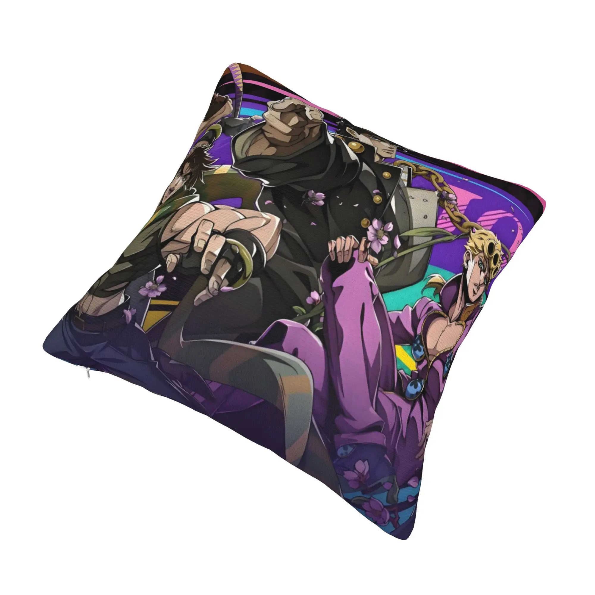 Adventure Anime Hero Throw Pillow Covers Home Decorative Fashion JoJos Bizarre Cushions for Sofa Square Pillowcase