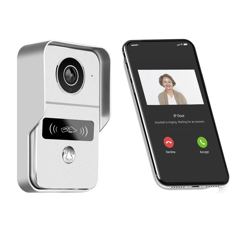 1080P 10 Inch 7 Color Touch Screen Wireless Wifi Video Doorbell Smart TUYA Home Intercom Kit For RFID Access EU Plug-TCES
