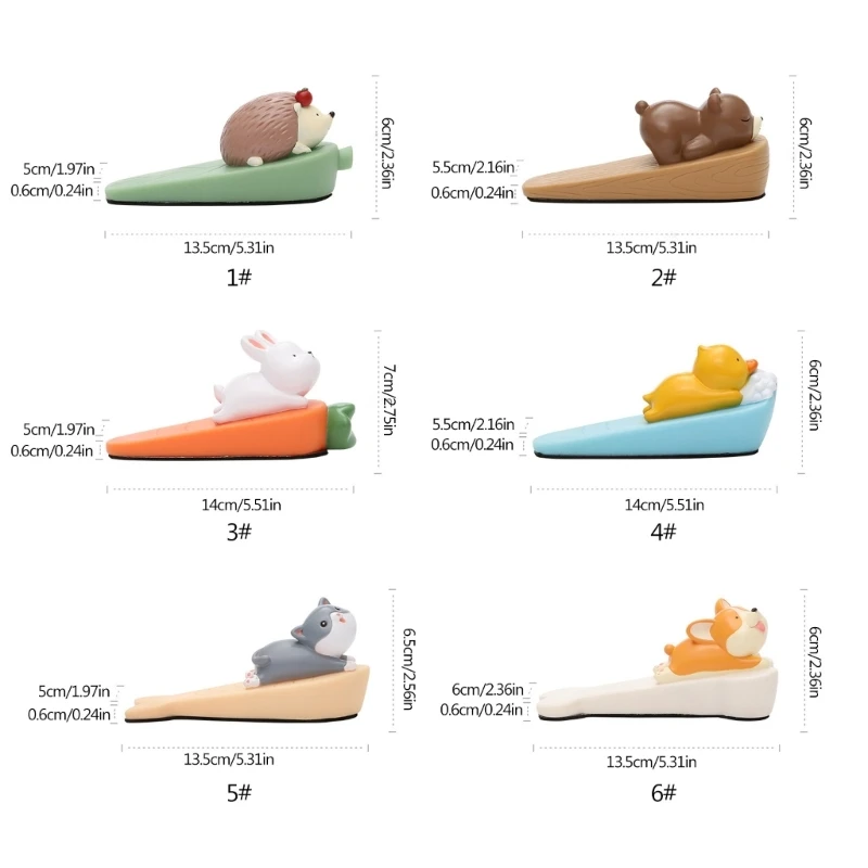 Rolhas de porta de desenho animado Cunhas de porta Protetor de dedo Bloco de porta padrão animal Divertido e funcional para casa