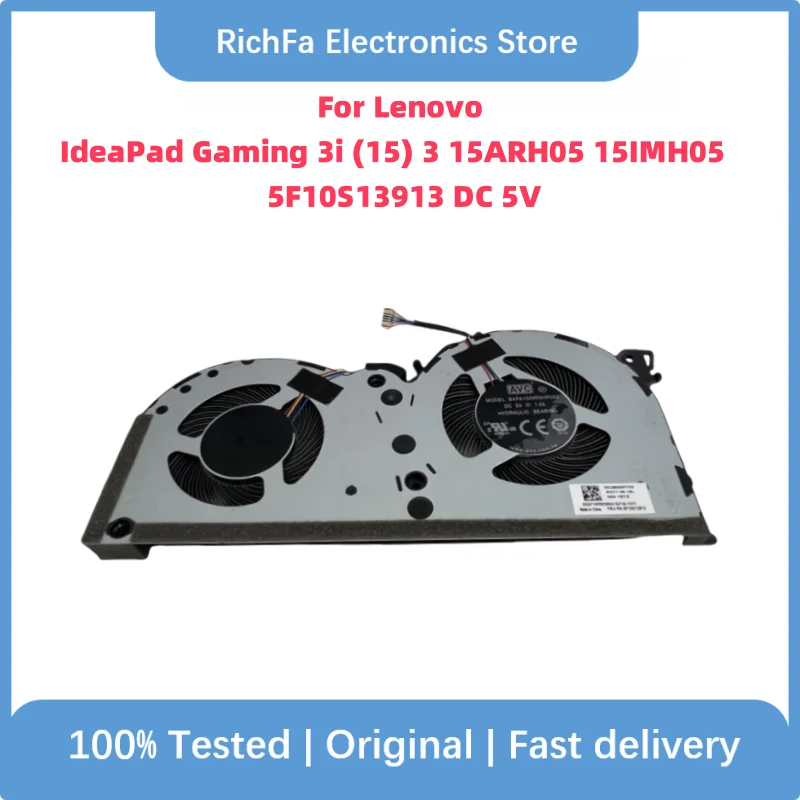 

Original New For Lenovo IdeaPad Gaming 3i (15) 3 15ARH05 15IMH05 5F10S13913 DC 5V Laptop Fans Cooler Radiator