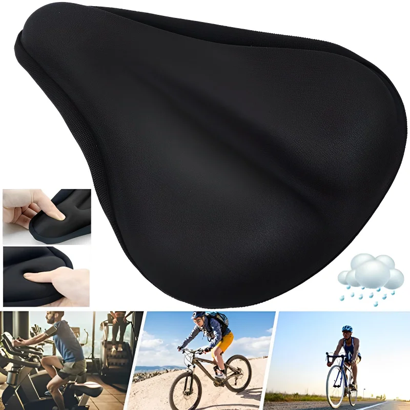 Bicycle Saddle Covers 3D Silicone Gel Pad Soft Thick Cycling Seat Cushion Thickened Mountain Bike Saddle Seat Bicycle Parts