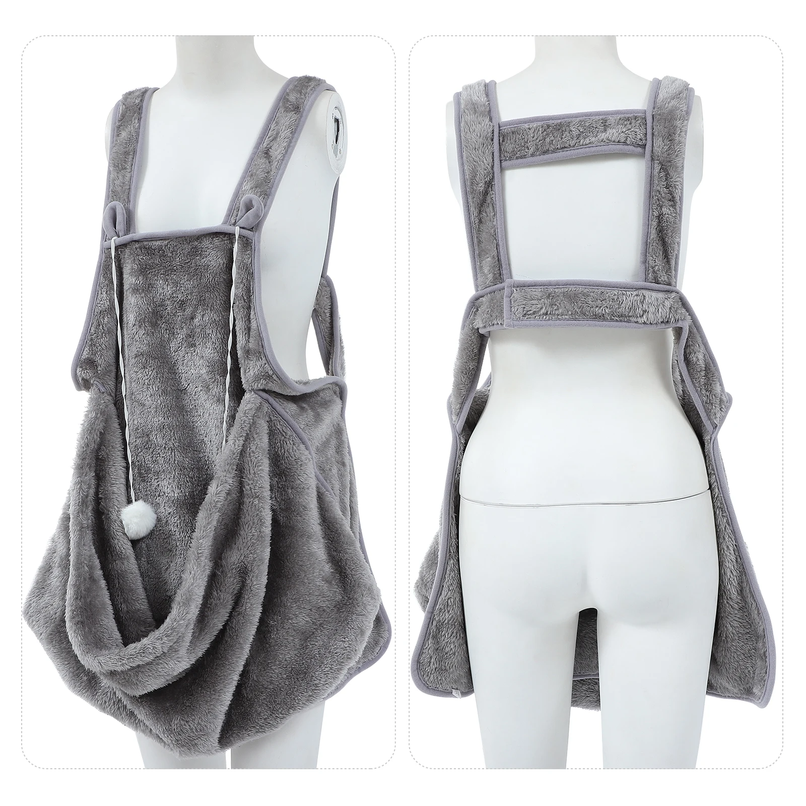 

Coral Fleece Holding Apron Durable Lightweight Portable Pet Pouch Pocket Pocket Holding Cat Design Warm Cozy Travel Use