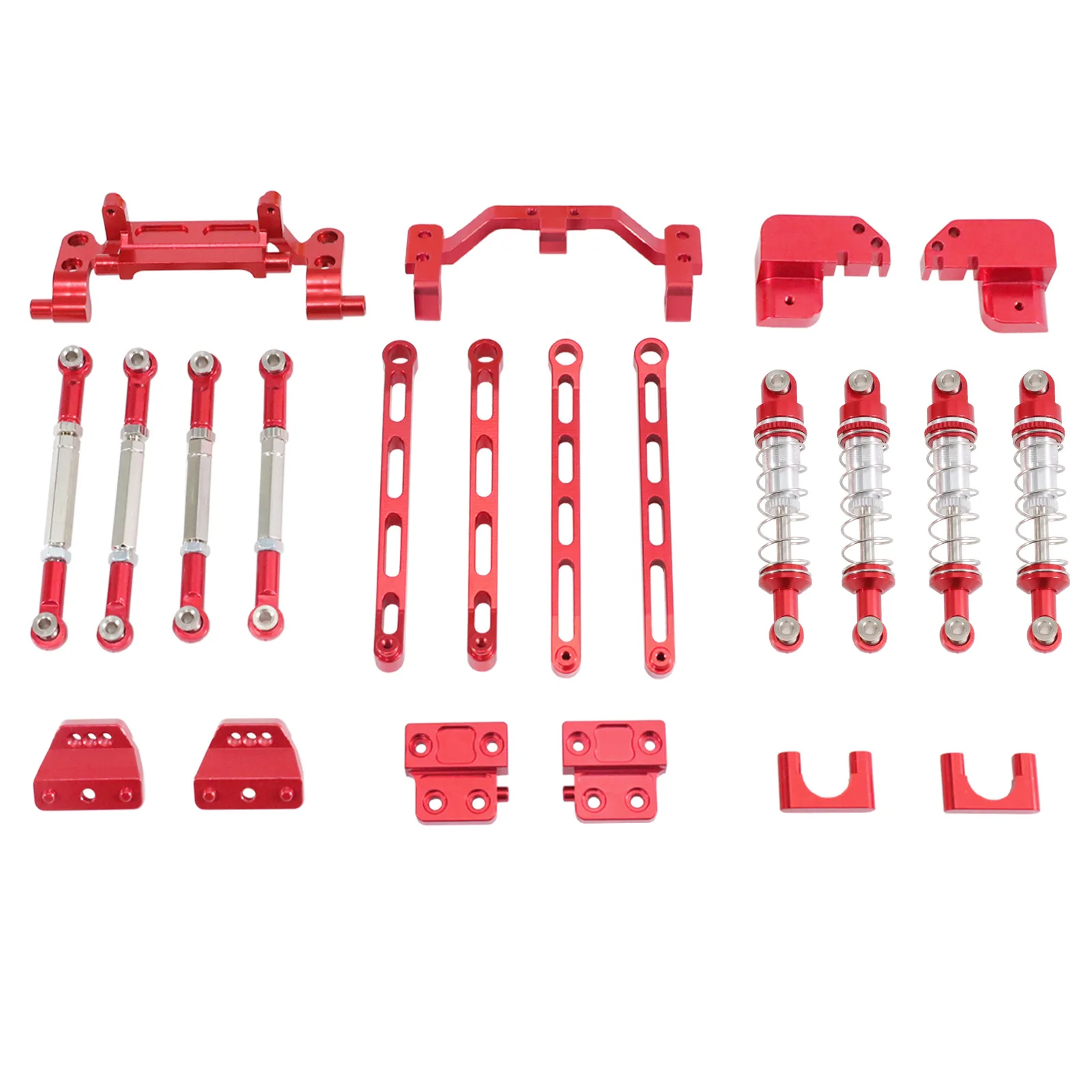 Kit de Conversão Traseira MN82 4 Link, Bloco Fixo Traseiro 4 Link, Conjunto de Eixo Portal Traseiro com Amortecedor a Óleo / Amortecedor de Barra de Direção Dianteira e Traseira
