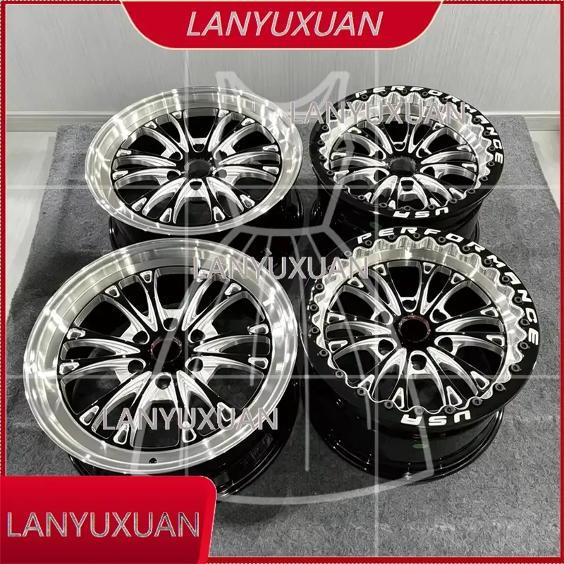 15x10 17x10 Vitesse Beadlock Drag Wheels Forged 5x114.3 5x120.65 5x120 Gloss Black Milled 10 Spoke for Mustang Corvette