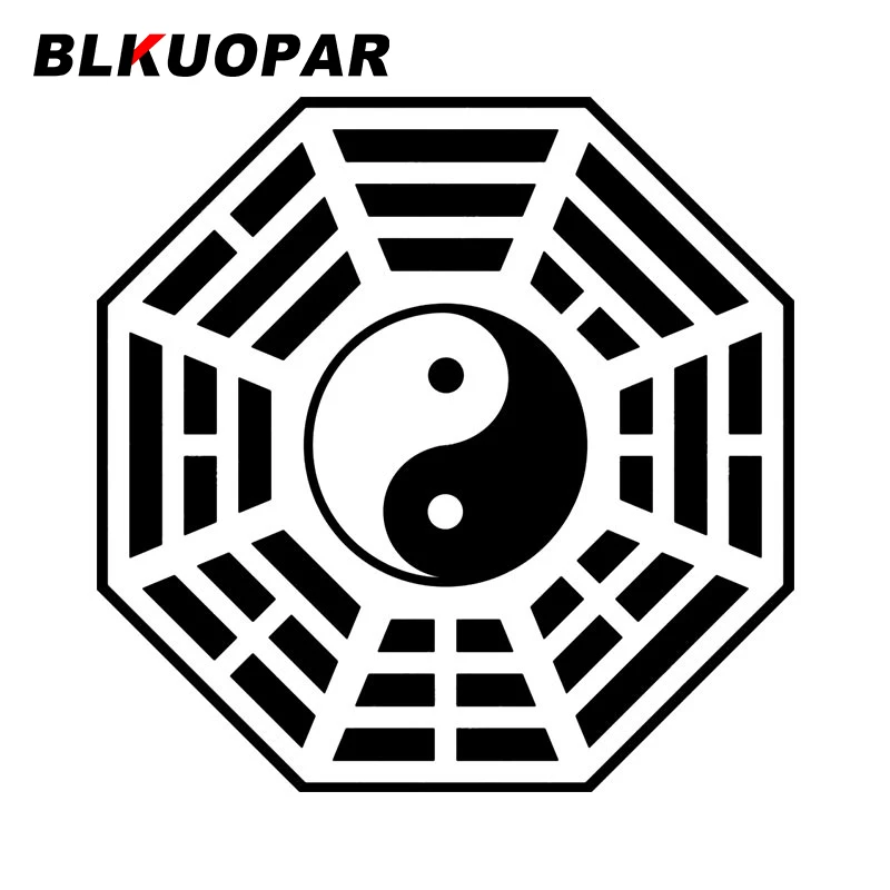 

BLKUOPAR Tai Chi Yin Yang Eight Trigrams Pattern Car Stickers Creative Graphics Decal Waterproof Die Cut Bumper VAN Car Lable