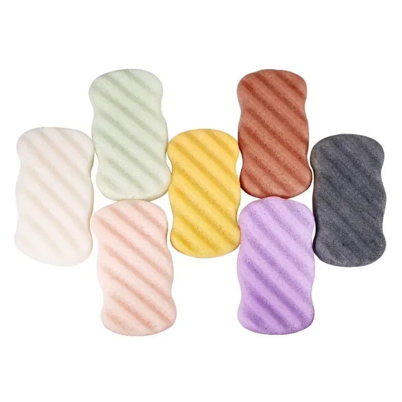 SOUTH FIN Beauty Tool Environmentally Friendly and Degradable Plant Konjac Gel Shower Body Plush Long Wave Pattern 7 Colors