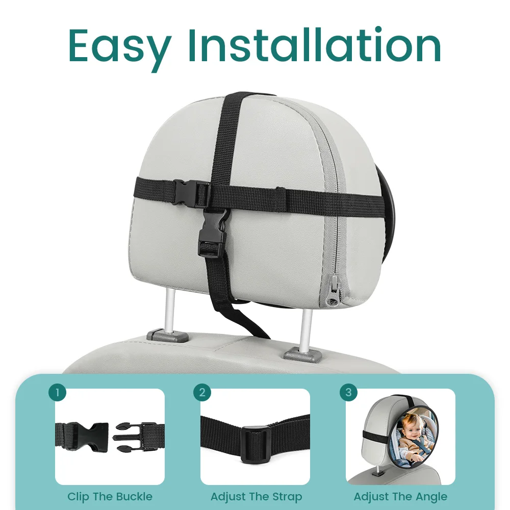 1PC Oval Baby Car Mirror for Rear Facing Infant with Wide Crystal Clear View, Car Rearview Mirror Car Baby Child Reverse Mirror