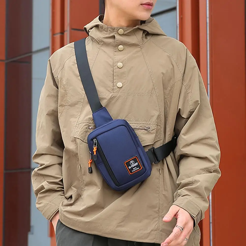 Men\'s Chest Bag Fashion Small Canvas Shoulder Crossbody Bags For Man Mini Cloth Sling Sport Cross Phone Male Handbag