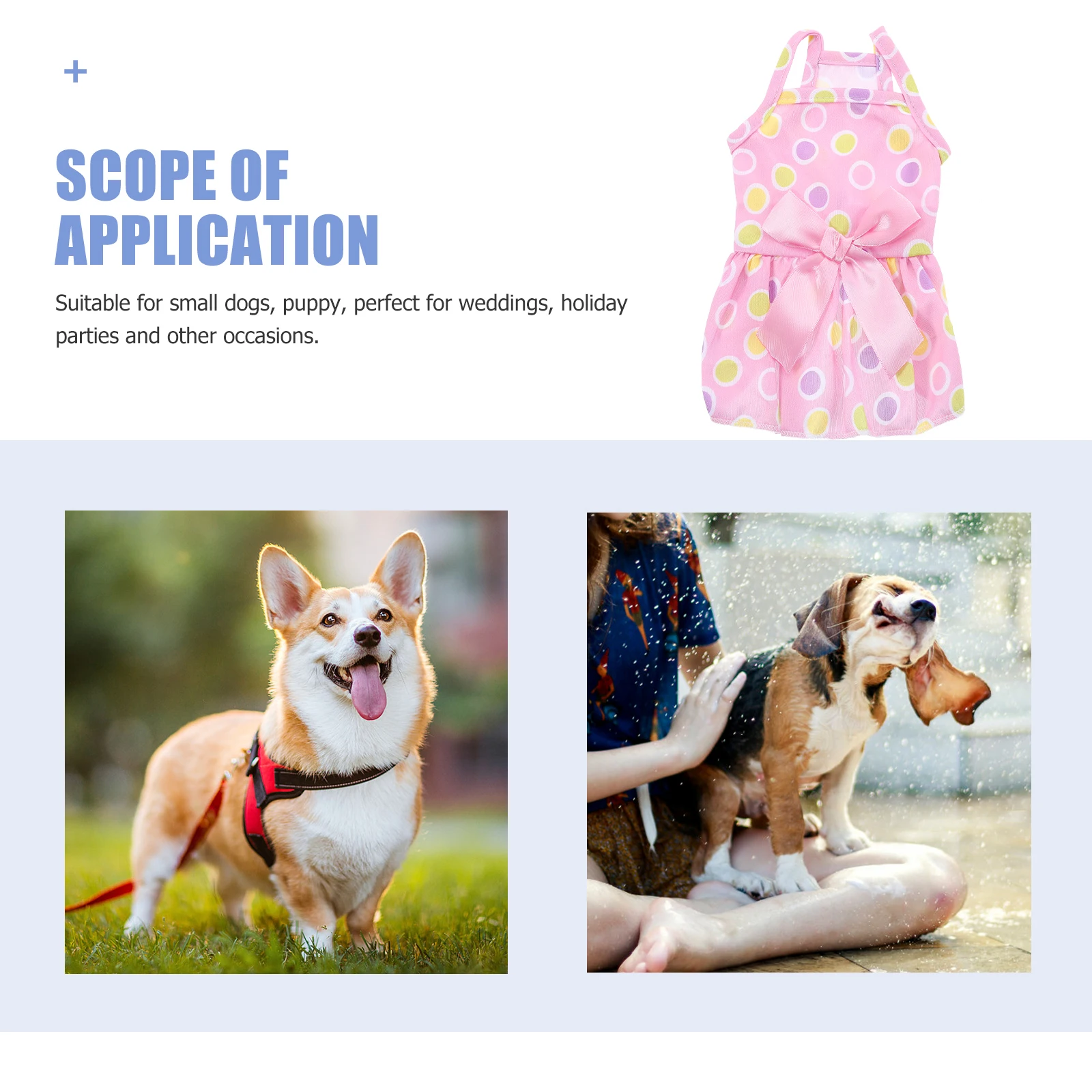 

Elegant Bowknot Dog Dress Princess Style Pet Skirt Small Puppy Costume Wedding Party Holiday Outfit Summer Clothing Sleeveless