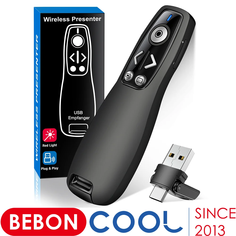 2.4GHz Wireless Presenter Remote Controller Red Light Pointer For Projector PowerPoint PPT Page Turner For Projector Slide