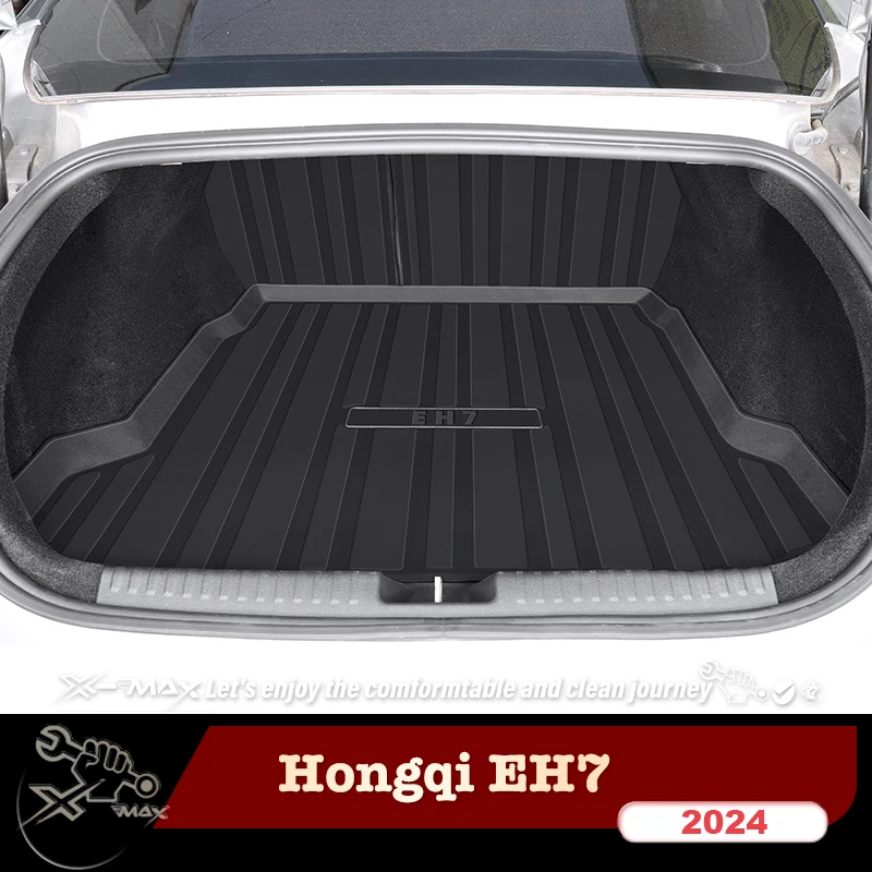 For Hongqi EH7 2024 TPE Custom Fit Car Trunk Mat All Season Black Cargo Mat 3D Shaped Laser Measured Trunk Liners