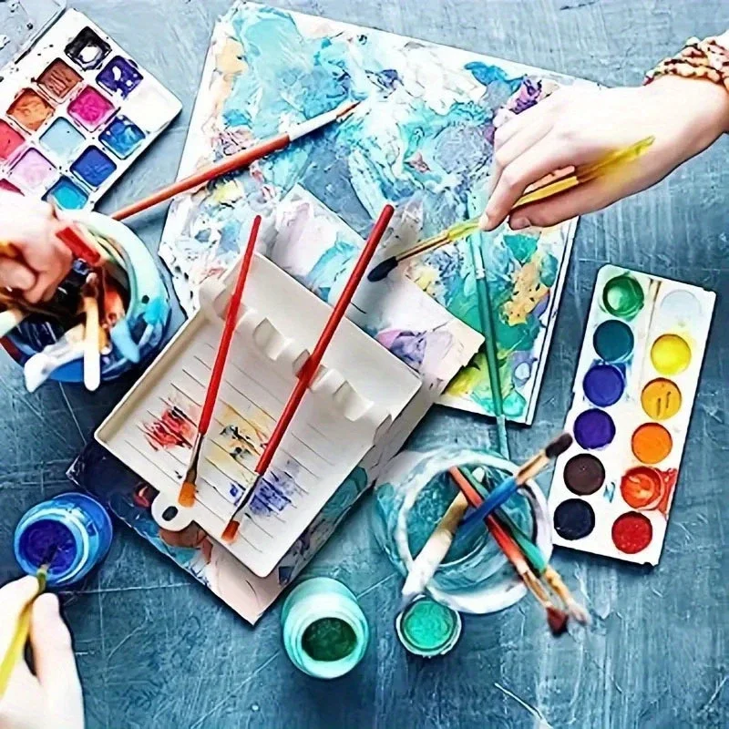 4-слотовый держатель для кистей для масляной живописи, компактный держатель для ручек для рисования, лоток, подставка для ручек для рисования для профессиональных художников