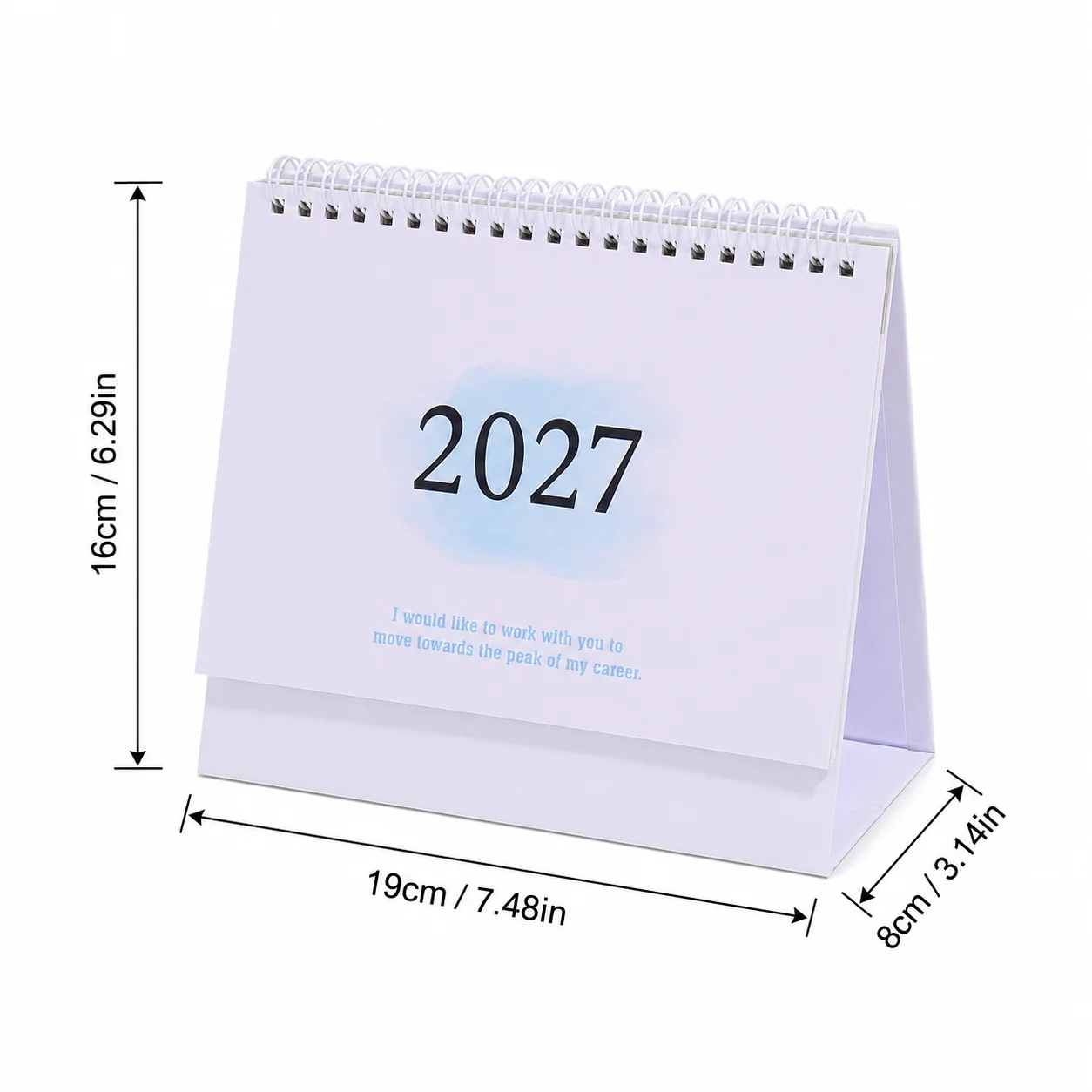 Medium 2027 Minimalist Style Calendar, Creative Spiral-bound Desktop Calendar For Study And Office Time Planning, A Gift For Pal